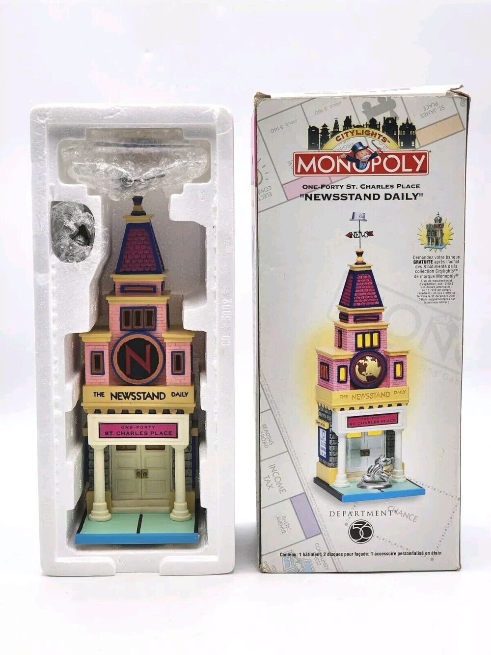 Dept 56 Monopoly One Forty St. Charles Place Newsstand Daily 5613602 In Box 1999